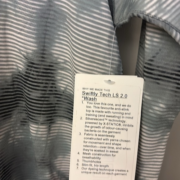 Lululemon Swiftly Tech Long Sleeve 2.0 MultiDye Shibori Stripe Graphite Grey 10 - Picture 9 of 10